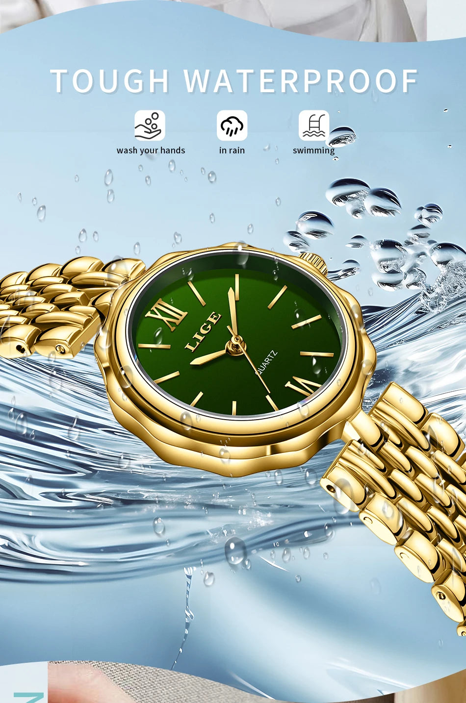 LIGE Quartz Women Watches Fashion Elegant Bracelet Watch For Women Luxury Creative Steel Waterproof Watch Femme Relogio Feminino