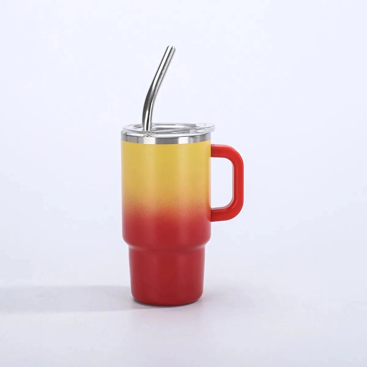 Portable Mini Handle Gradient Color 4oz Car Stainless Steel Insulated Thermos Cold Beverage Camping Outdoor Living Home Goods