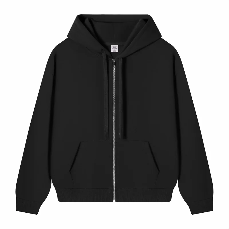 Bulk Custom Logo Full Zip Up Hoodie Unisex Sweatshirt Personalized Printing Embroidery Team Staff Uniform Work Jacket Men Women
