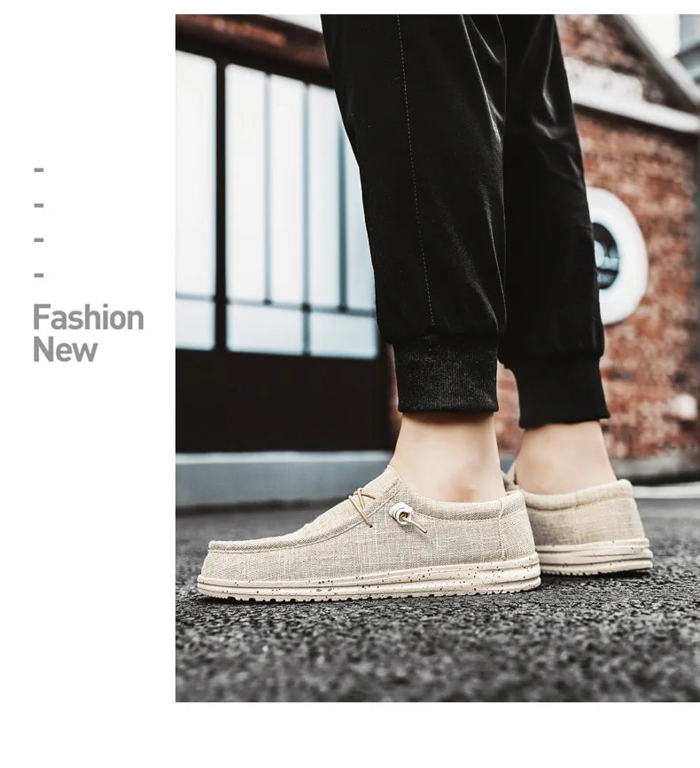 Men's Loafers Shoes Slip-on Easy To Put on Take Off Comfortable Breathable Casual Lightweight Low-Top Men's Canvas Shoes