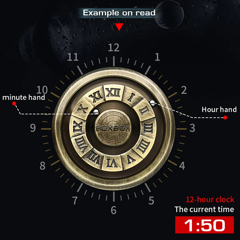 FOXBOX Fashion Leather Watch Men Creative Rolling Pointer Design Watch Men Casual Business Military Men's Quartz WristWatches
