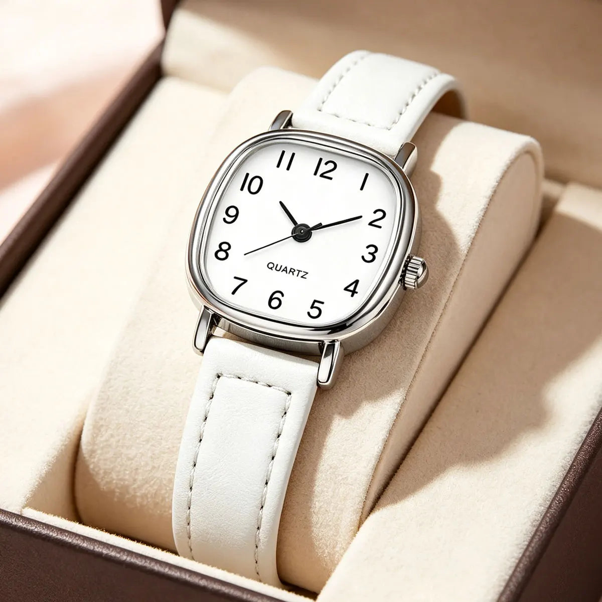 Korean version of the trendy ladies watch fashion small Arab quartz watch leather strap watch