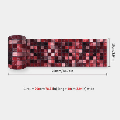 10x200cm Baseboard Sticker Moroccan Mosaic Tile Style Wall Border Sticker DIY Kitchen Bathroom Decoration Waistline Wall Sticker