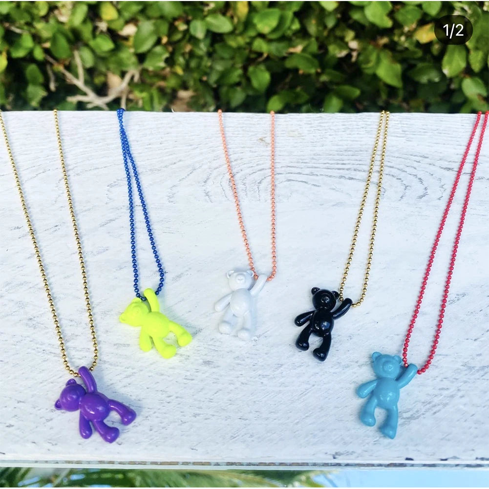 10PCS/lot DIY Cute Cartoon Teddy Bear Pendant Jewelry Accessories Wholesale Alloy Spray Paint Simple Multicolor Jewelry Material
