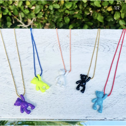10PCS/lot DIY Cute Cartoon Teddy Bear Pendant Jewelry Accessories Wholesale Alloy Spray Paint Simple Multicolor Jewelry Material