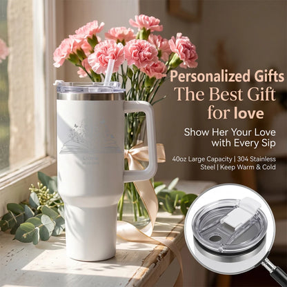 Custom Water Bottle Outdoor Thermos Portable 304 Stainless Steel Coffee Thermal Mug with Straw Tumbler Vacuum Flasks Cold & Hot