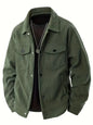The 2025 New Autumn Corduroy Jacket for Men with a Lapel, Trendy Japanese Style Loose Coat