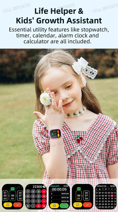 2026 Kids Games Smartwatch 1.83''HD Screen Camera 22 Interesting Games Sleep Monitor Alarm Clock Calculator Children Watch MA27