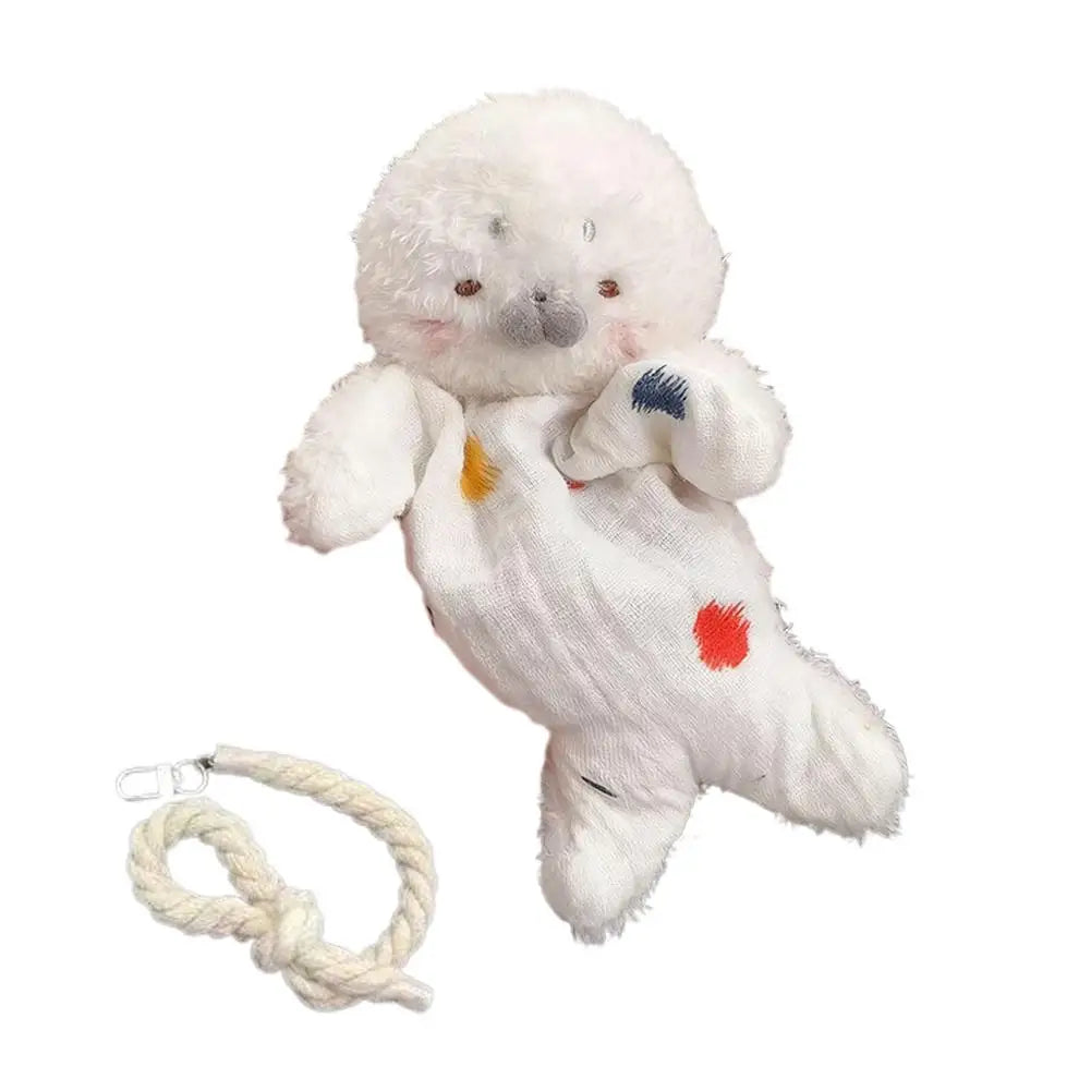 Stress Relief Plush Toy Cute Seal Bean Bag With Hanging Rope Funny Sensory For Stress Relief & Kids