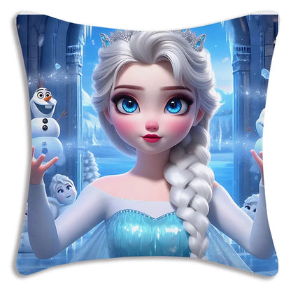 Cute Cartoon Frozens Elsas Pillow Covers Cartoon Sofa Decorative Home Double-sided Printing Short Plush Cute Cushion Cover