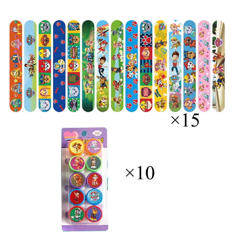 Paw Patrol Party Favors Slap Bracelet Stamps Keychains Gift Bag Stickers Birthday Party Decoration Christmas Stocking Fillers