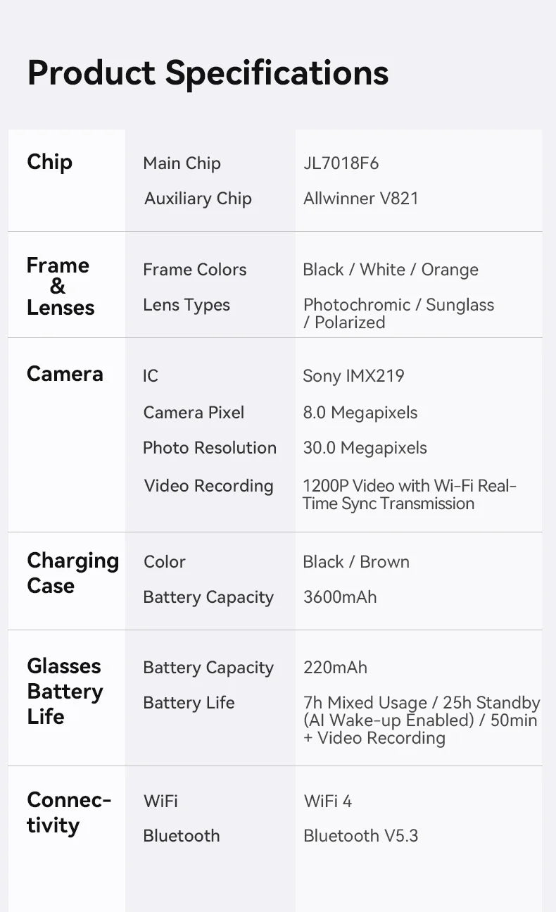2026New AI Smart Glasses Minimalist Premium Bluetooth Calling Real-time Translation/4K Video Ultra-light TR90 Compatible Eyewear