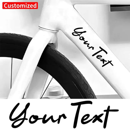 1PC Handwritten Style Custom Bicycle Stickers Frame Personalized Waterproof DIY Motorcycle Helmet MTB Bike Top Tube Vinyl Decals