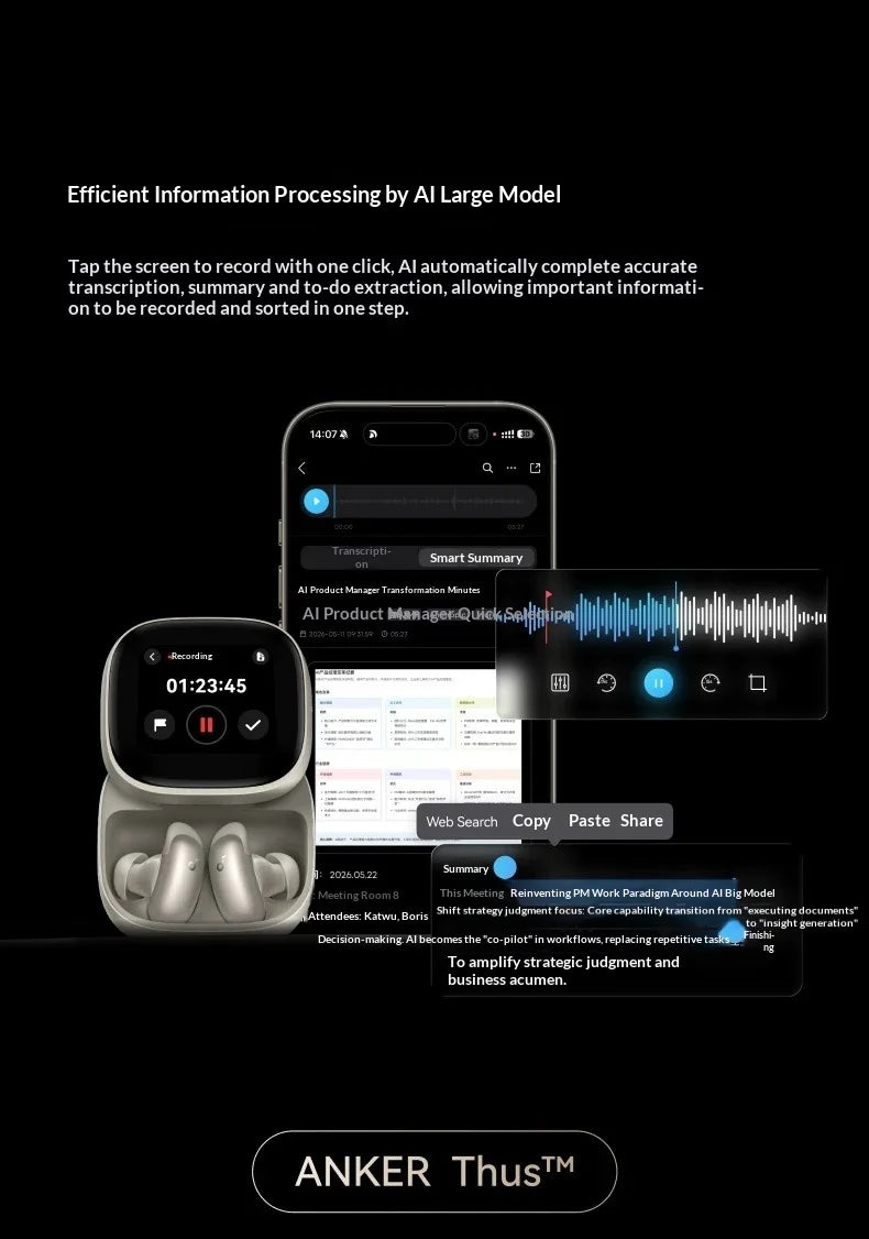New Anker Liberty 5 Pro Max Noise-Canceling Earphones ANC Active Noise AI Personal Assistant Bluetooth Earphones Gifts