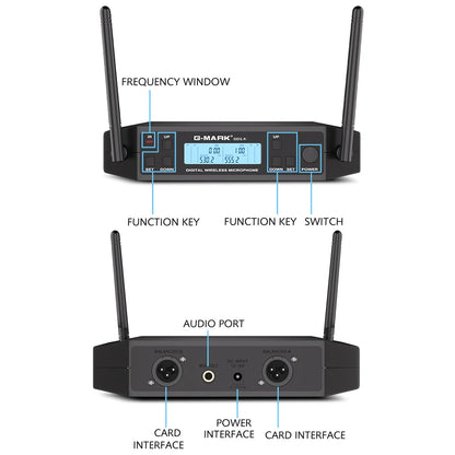 Wireless Lavalier Microphone G-MARK GD1.4 UHF Professional Headset Clip Mic Bodypack Frequency Adjustable 50M For Party Show