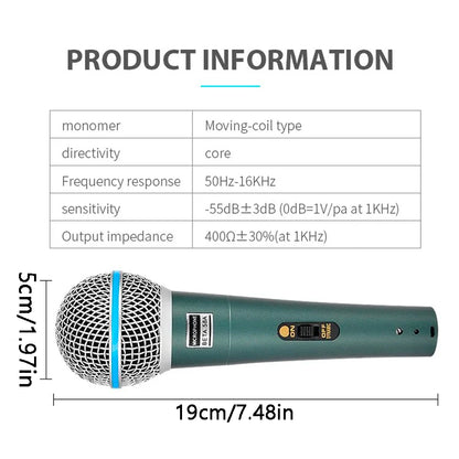 Wired Professional Dynamic Microphone Mic For PC Karaoke Machine System Sound Room Gaming Gamer Audio Sing Live Streaming Kits