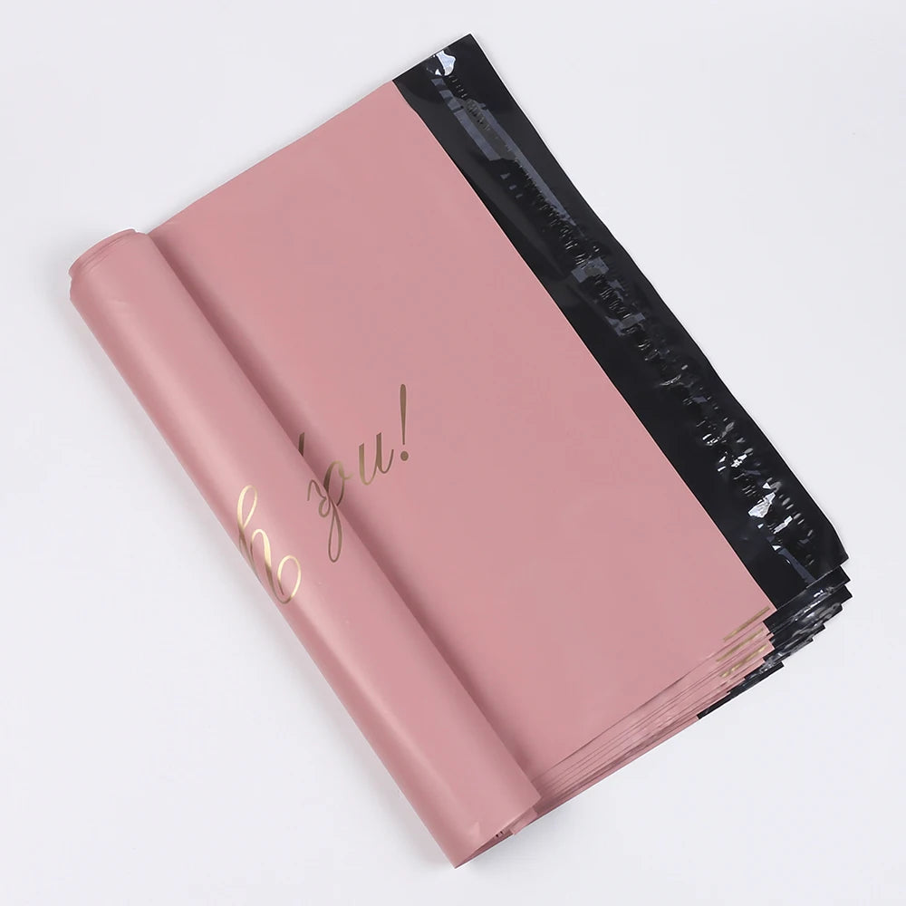 30/50Pcs Thank You Pink Shipping Bags Waterproof Plastic Express Mailing Bags Gifts Packing for Clothing Small Business