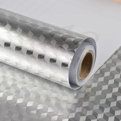 kitchen stickers self-adhesive aluminum foil anti-oil waterproof wallpaper for countertops drawers cabinets shelves line