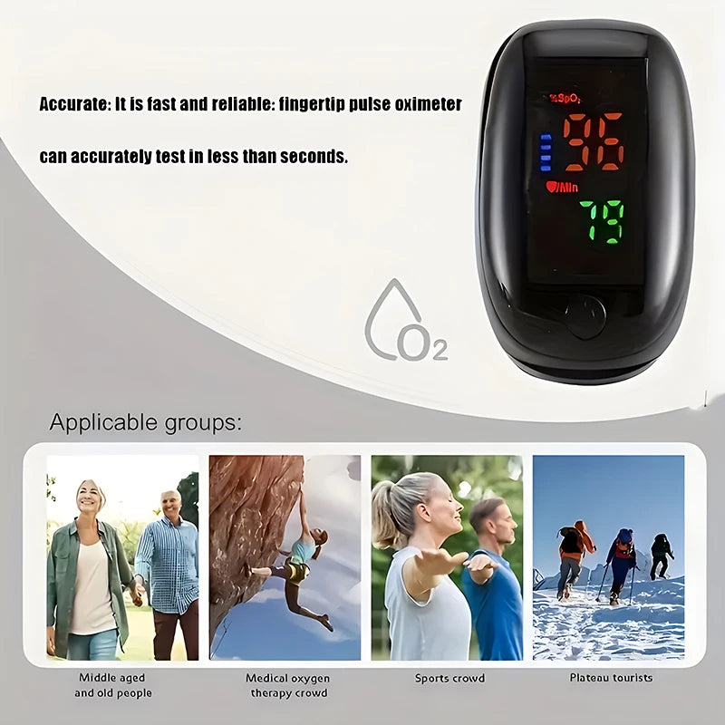 1pcs 2pcs Finger Clip Oximeter Home LED Oximeter Blood Oxygen Meter Portable Fingertip Pulse Oximeter Saturation SpO2 Monitor