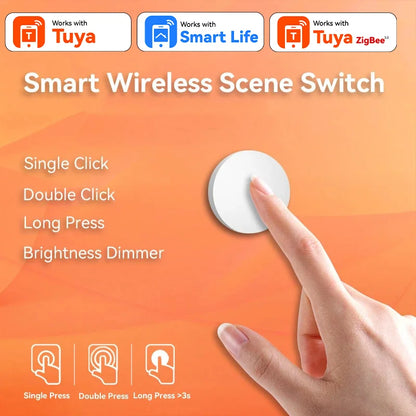 Works with Tuya Zigbee Smart Wireless Scene Button Switch Remoter Multi-scene Linkage Support Alexa Goolge Home Voice Assitant