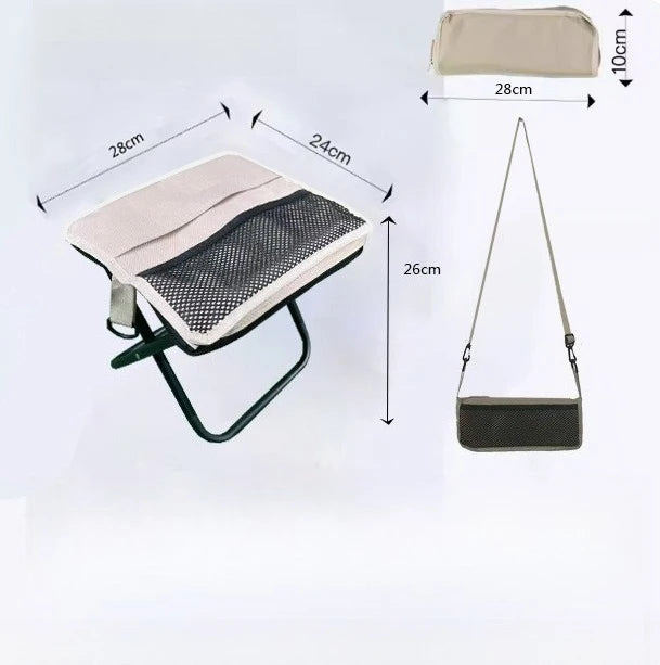 1pc Portable Folding Chair with Backpack - Compact & Foldable Design for Camping, Fishing, Hiking - Durable Outdoor Seat