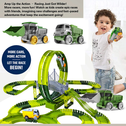 Electric Dinosaur Racing Car Track Set Magic Climbing Flexible Rail Car Educational Puzzle Toy for Kids