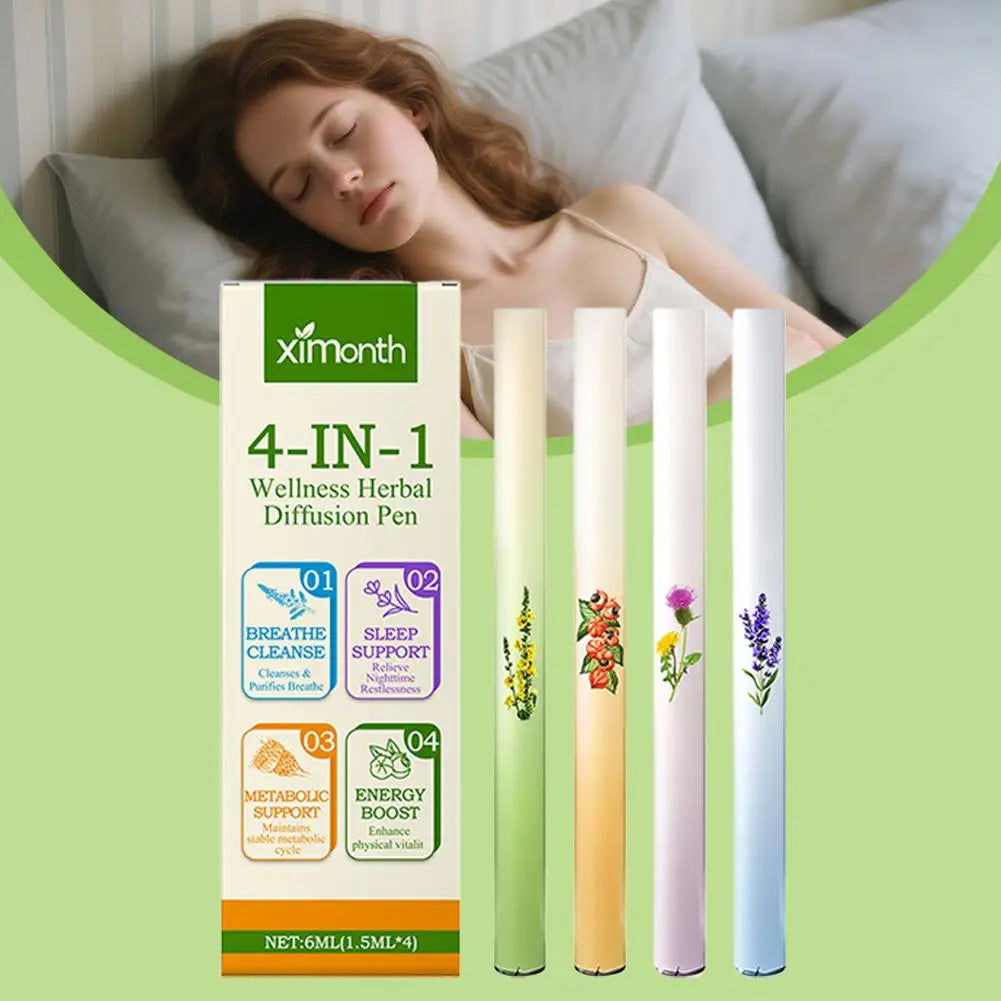 Natural Energy Boost Clear Breathing Herbal Diffuser Mullein Thyme Tea Enhances Energy Promotes Sleep Health Cleanses Lungs 4pcs