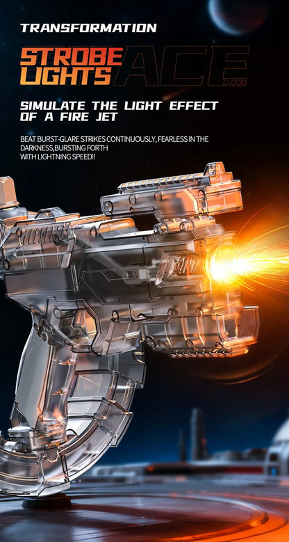 Gatling Rotating Electric Water Gun with Light-Up High Speed Continuous Shooting Powerful Water Blaster Summer Outdoor Toy
