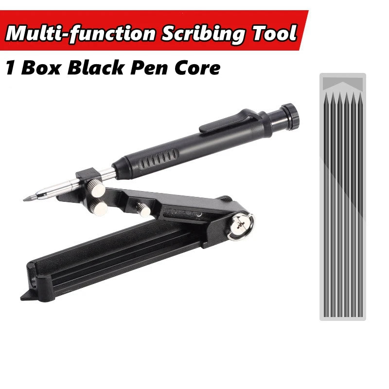 Multi-function Scribing Ruler Contour Gauge Scribe Compass Carpentry Graffiti Line Measuring Hand Tools Woodworking Construction