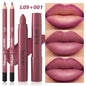 2Pcs/Set Lip Liner + Lipstick Pencil, Matte Velvet Lipstick - Long Lasting Lip Combo Set Makeup Tutorial Cosmetics