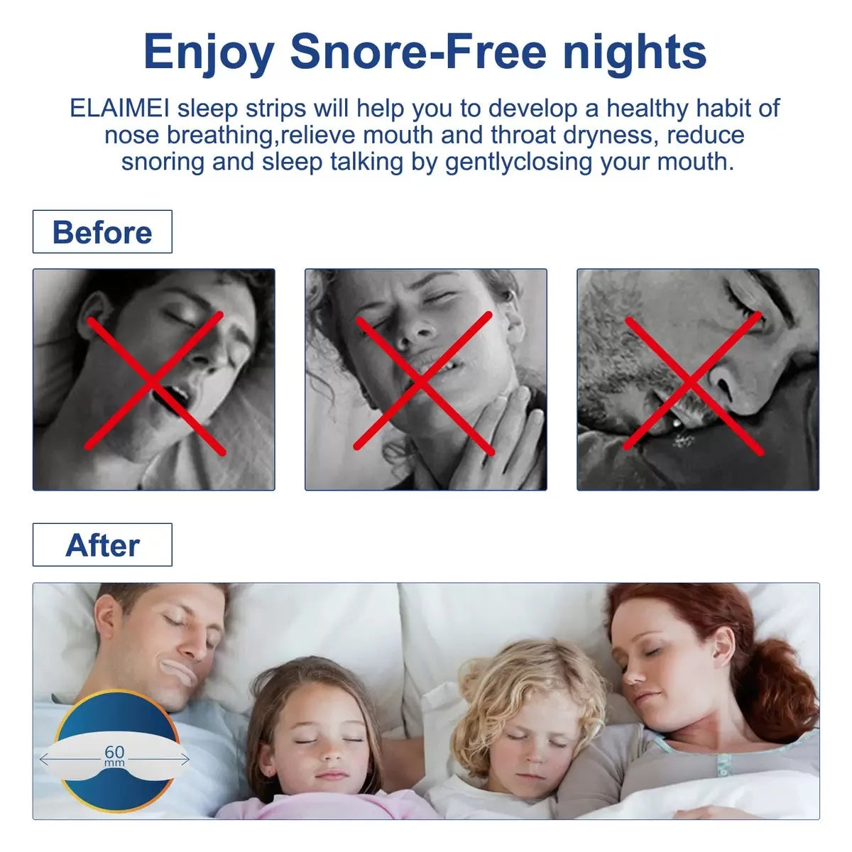 90pcs Mouth Tap Anti Snoring Sleep Strip Disposable Gentle Mouth Tape for Better Nose Breathing Reduce Mouth Dryness Sore Throat