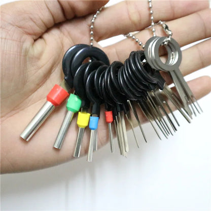 Terminal Removal Tool Kit 21Pcs Electrical Connector Pin Removal Tool Terminal Ejector Kit Depinning Tool for Automotive Car