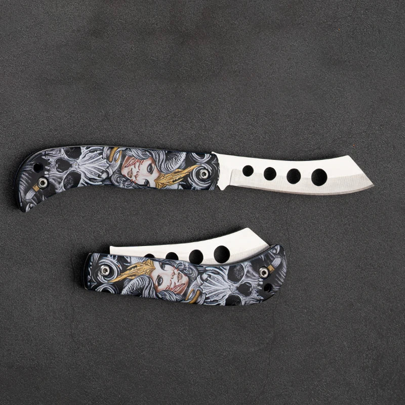 Pocket Portable Mini Folding Knife Stainless Steel Self-defense EDC Multi-purpose Camping Camp tools Halloween style