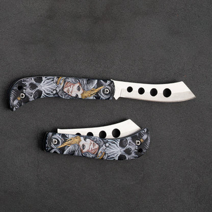 Pocket Portable Mini Folding Knife Stainless Steel Self-defense EDC Multi-purpose Camping Camp tools Halloween style