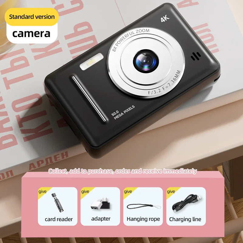 Xiaomi Retro 4K CCD Camera 50MP Auto Focus Dual Flash 8x Zoom Portable Student Vlog Camera for Beginners Travel Gift Photography
