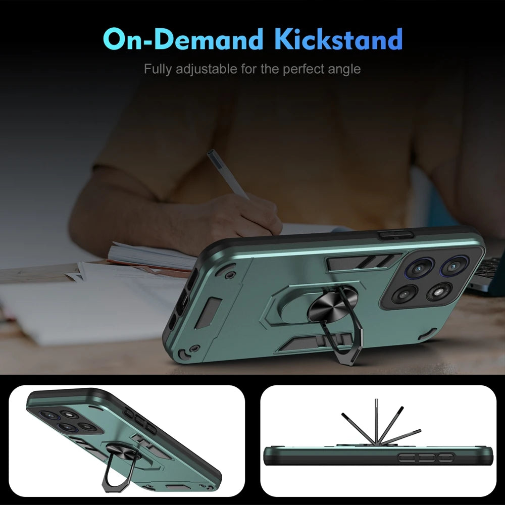 For Motorola Moto G56 5G Case Shockproof Armor Magnetic Holder Ring Case For Moto G56 G 56 MotoG56 Camera Lens Protect Cover