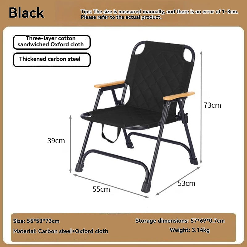 Outdoor Kemet Chair Portable Camping Dining Folding Chair Thickened Dining Folding Chair Fishing and Sea Going Chair