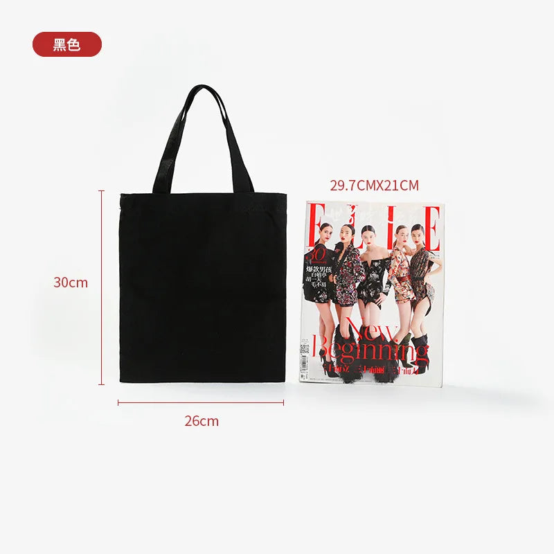 Wholesale 50pcs/Lot Reusable Canvas Tote Bags Custom Logo Shopping Bags Bulk Promotional Eco-Friendly Cotton Grocery Bags