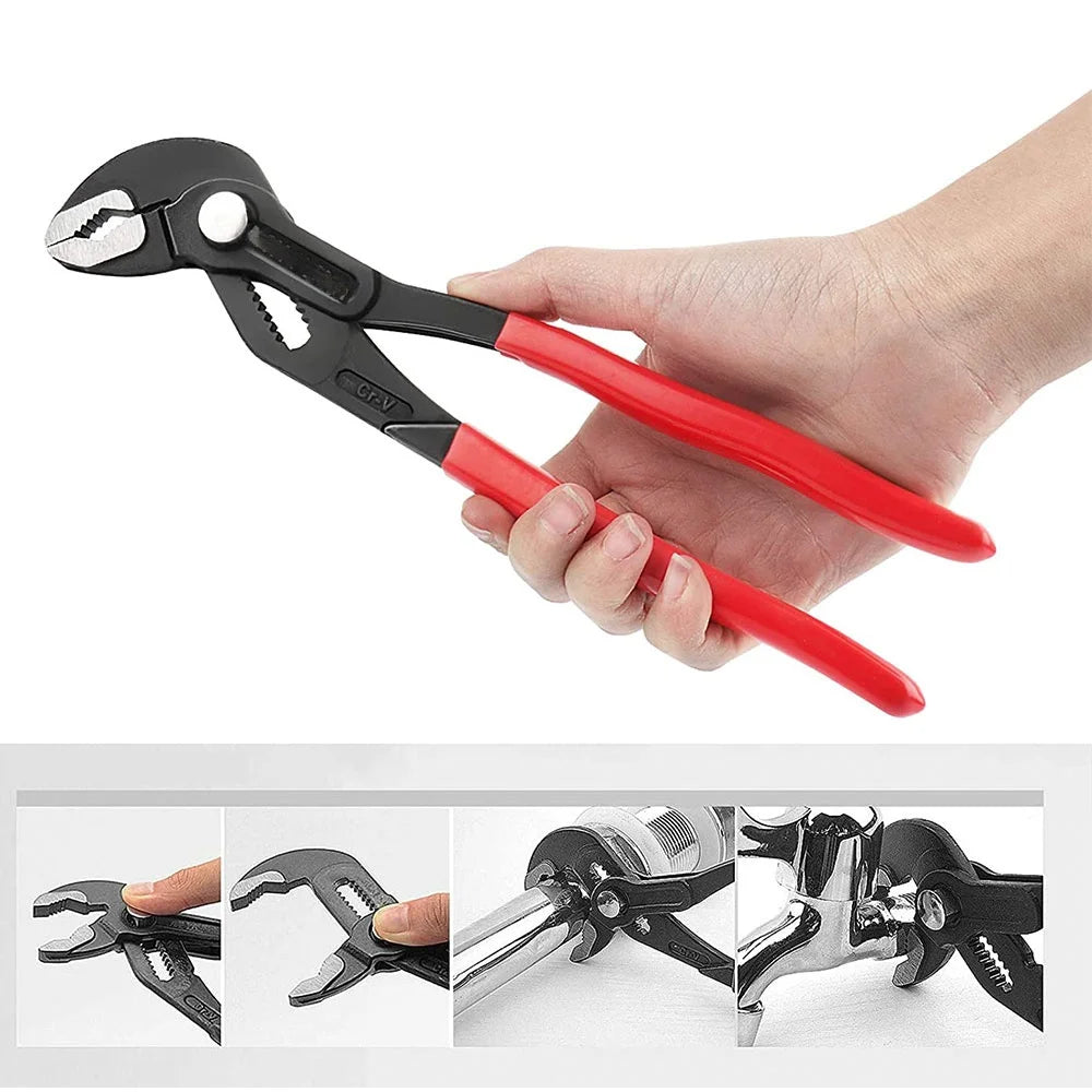 Water Pump Pliers Quick-release Plumbing Pliers Straight Jaw Groove Joint Set Combination Tools Adjustable Universal Wrench Pipe