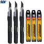 SDI 9mm Anti-Shaking Utility Knife 30-Degree Angle Sharp Black Steel Blades Box Cutter Auto Lock Professional Craft DIY Opener