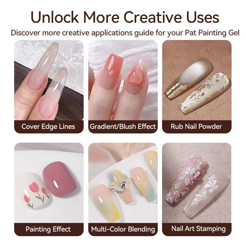 UR SUGAR 9 Colors Gradient Painting Gel Palette with 50pcs Mini Sponge Set French Ombre Gel Nail Polish for Pigmented Manicure