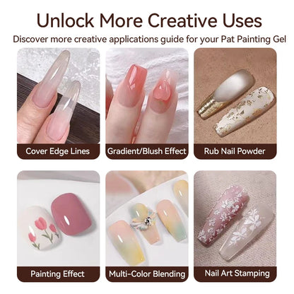 UR SUGAR 9 Colors Gradient Painting Gel Palette with 50pcs Mini Sponge Set French Ombre Gel Nail Polish for Pigmented Manicure