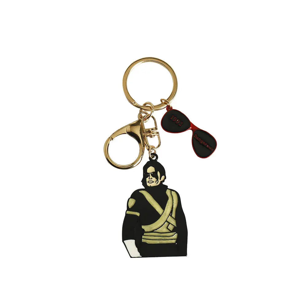 2026 Michael Jackson "King of Pop" Keychain, MJ Moonwalk Figure Keyring with Fedora Hat Pendant, Music Fan Collectible Gift