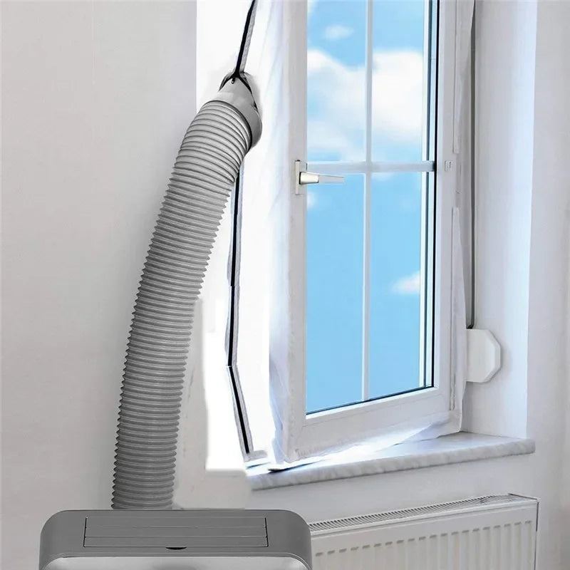 Universal Window Seal, Portable, Air Conditioner And Tumble Dryer with Zip and Adhesive Fastener Works,Waterproof Window Seal