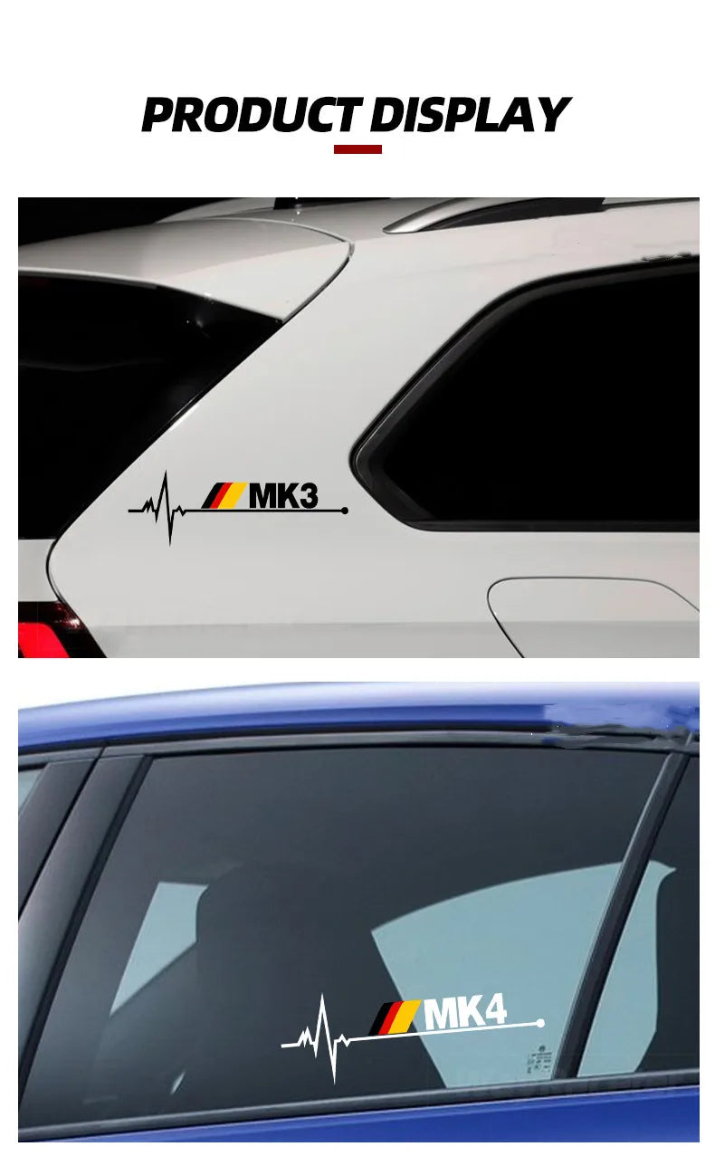 1 Pcs Reflective Body Vinyl German Flag Style Car Window Stickers, For Volkswagen VW, Golf MK1 MK2 MK3 MK4 MK5 MK6 MK7 MK8  Pers