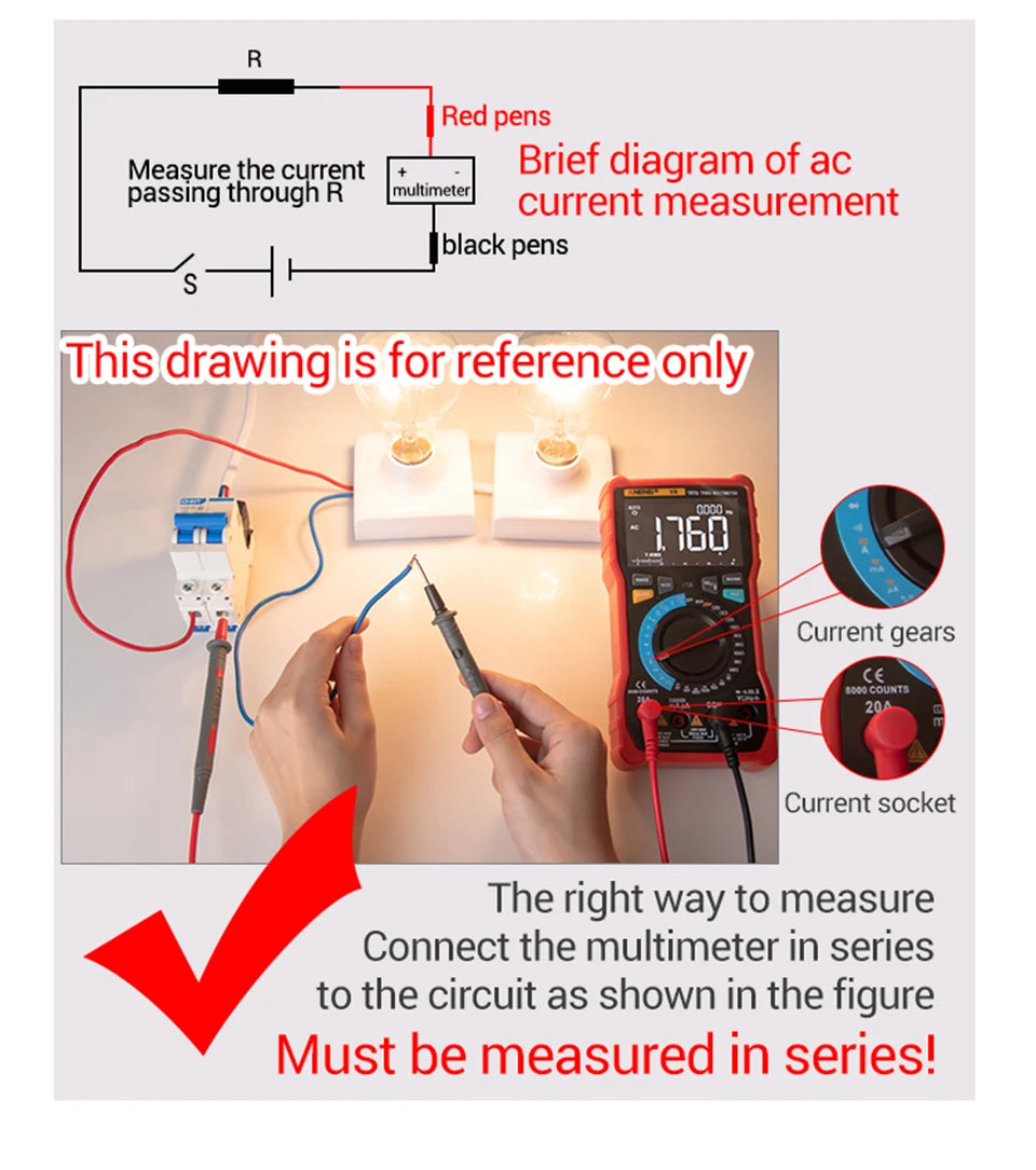 ANENG 683 Inteligentny Multimetr Akumulatorowy Wysokiej Klasy Dotykowy 6000 Zliczeń Multimetro Tester Multitester AC/DC Napięcie Prąd Narzędzie