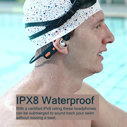 Słuchawki pływackie Tayogo Bone Conduction, Bluetooth 5.3, IP68 Wodoodporne słuchawki douszne MP3 z otwartą konstrukcją do pływania, pamięć 32 GB
