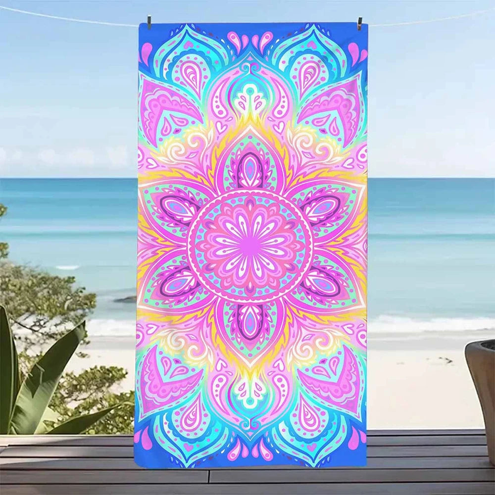 1pc Boho Mandala & Tropical Floral Print Extra Large Quick Dry Beach Towels Perfect choice for beach vacation party gifts