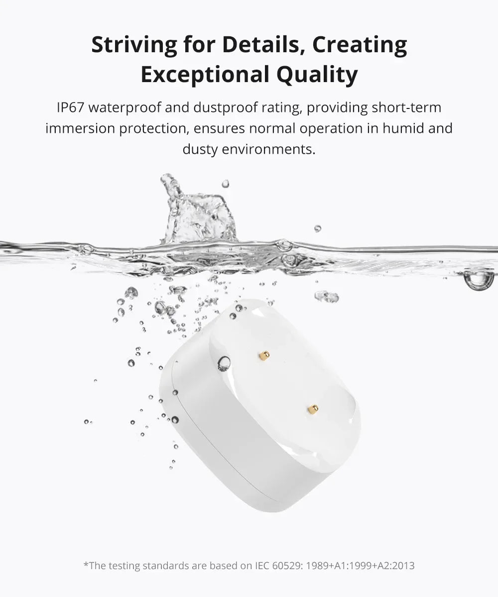 SONOFF SNZB-05P Water Leak Sensor With Detection Cable 5-Year Battery IP67 Waterproof Smart Alarms Works With Alexa Google Home