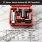 Universal Oxygen Sensor Socket Set O2 Lambda Sensor Removal Tool Kit Automotive Wrench Remover Installer Multi Size Box Tool